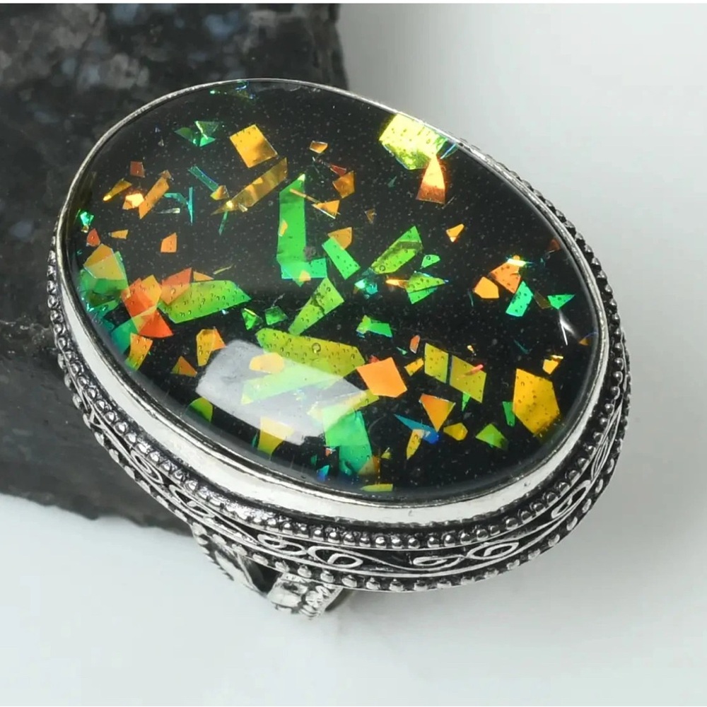 Doublet Opal Ring - image 1